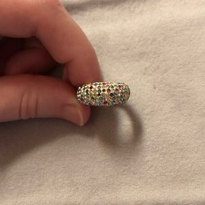 Size 7 multicolored stones sterling silver ring